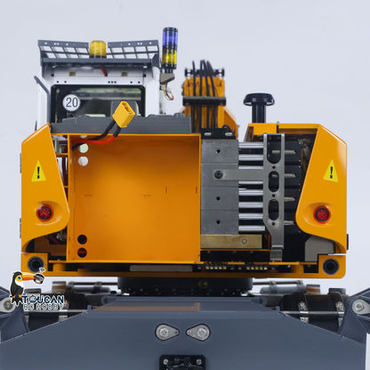 TOUCAN RC HOBBY CUT RC HobbyModel LR914 1/14 Metal RC Hydraulic Wheel Excavator RTR 3 Arms 8-Way Valve Digger PL18EV Lite Controller Manual Quick Coupler Light & Sound System Cabin Guard Rail Tail hook for Model Collectors