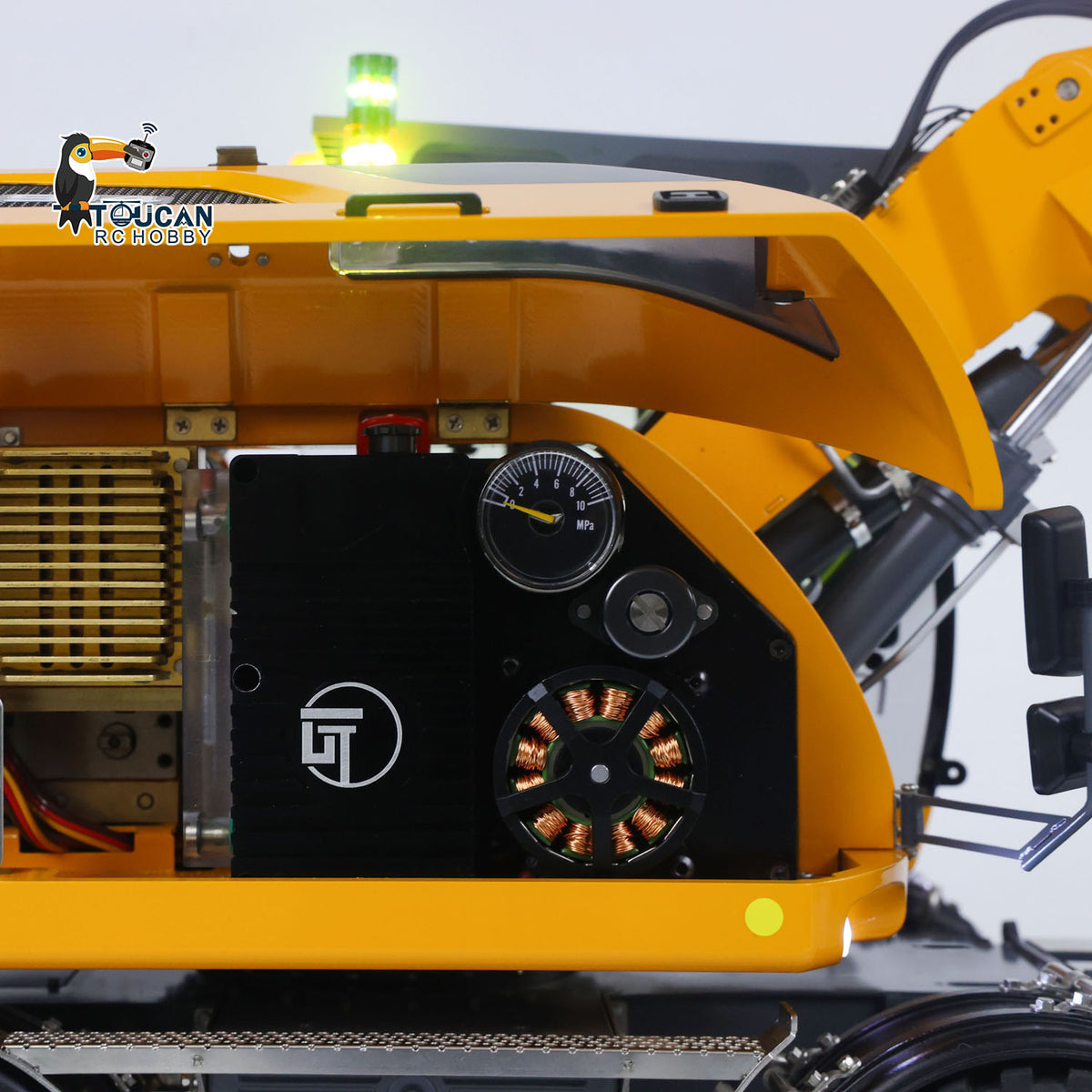 TOUCAN RC HOBBY US Stock CUT RC Hobby 1/14 RC Hydraulic Wheeled Excavator LR914 -3Arms 8CH Valve Metal RTR