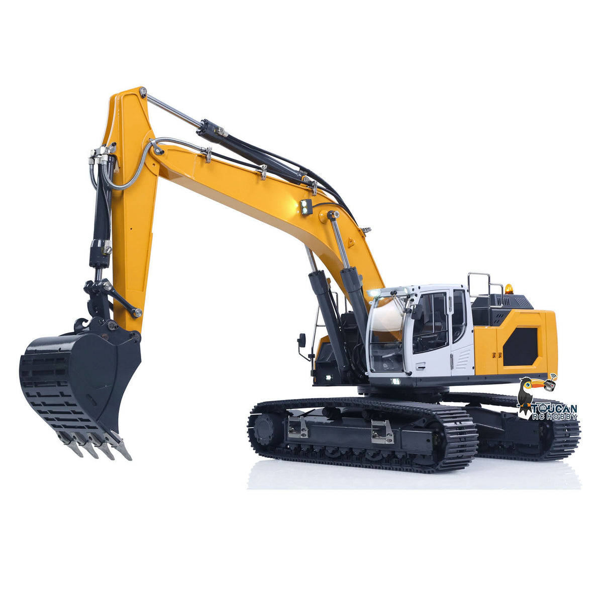 TOUCAN RC HOBBY XDRC 945 1/14 Metal RC RTR Hydraulic Excavator Brushless Driving Motor Quick Coupler I6S Controller Rotating Light for Construction Vehicle Collectors
