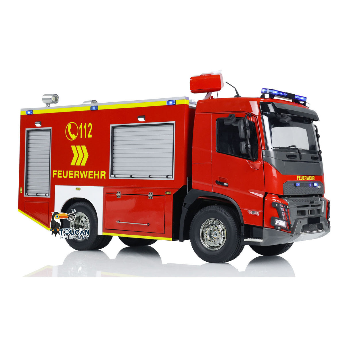 TOUCAN RC HOBBY 1/14 4x2 RC Fire Vehicles Radio Control Fire Fighting Truck 2-speed Transmission Assembled and Painted FlySky ST8