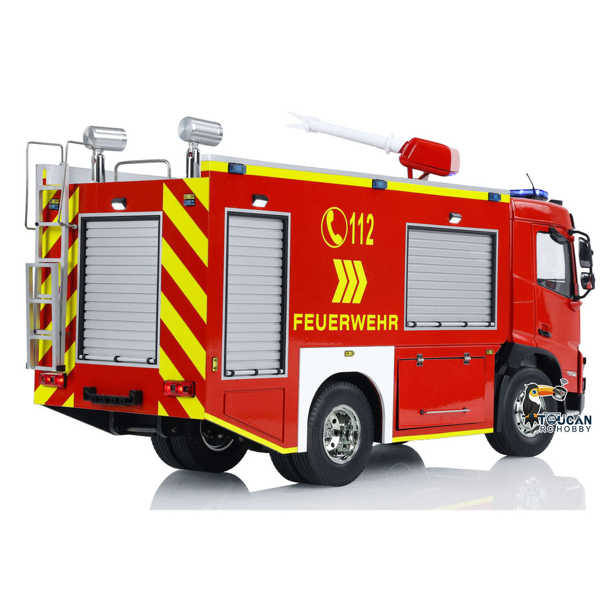 TOUCAN RC HOBBY 1/14 4x2 RC Fire Vehicles Radio Control Fire Fighting Truck 2-speed Transmission Assembled and Painted FlySky ST8