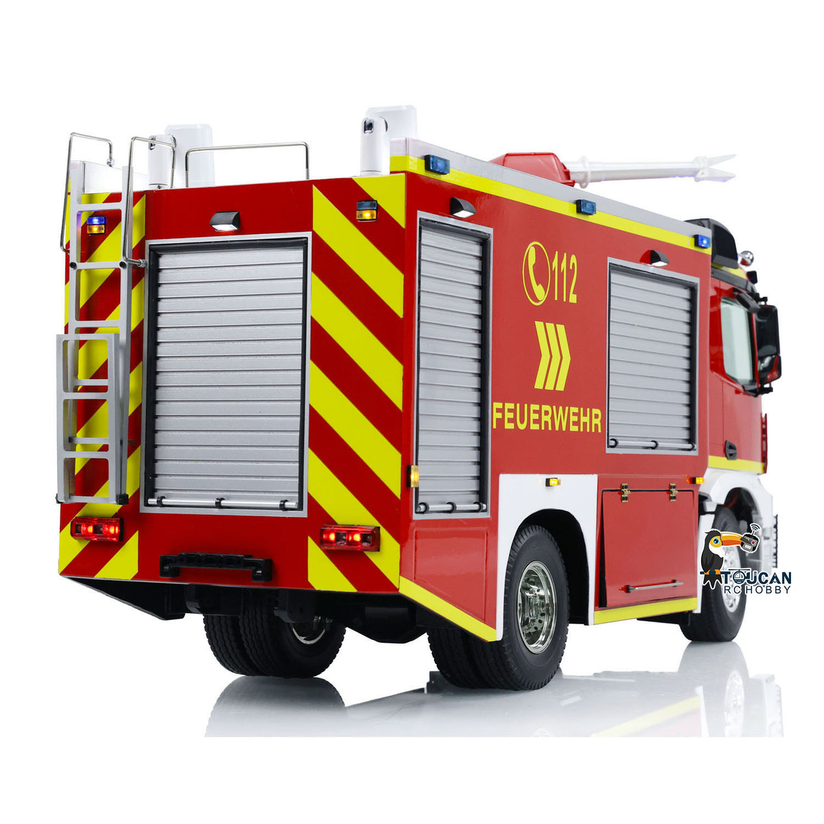 TOUCAN RC HOBBY 1/14 4x2 RC Fire Vehicles Radio Control Fire Fighting Truck Extinguisher 2-speed Transmission Motor ESC Servo Sound Light System