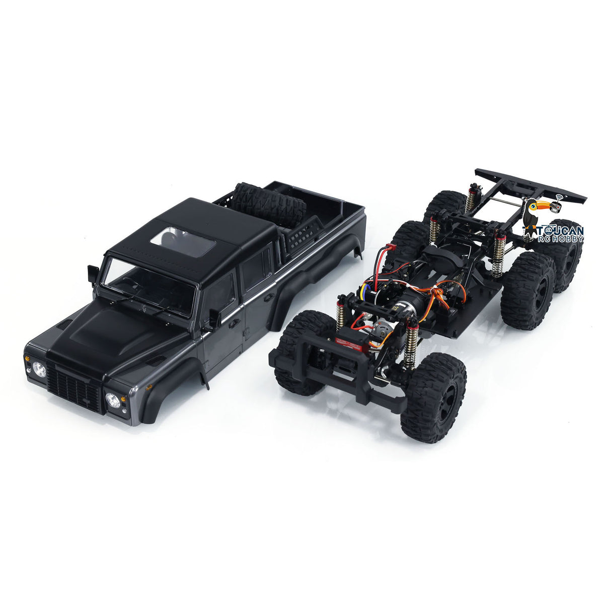 TOUCAN RC HOBBY Aoxing 1/10 Scale 6WD RC Pick-up Rock Crawler Off-Road Truck Lights Sounds 2 Speeds PNP Version Painted Assembled Hobby Model