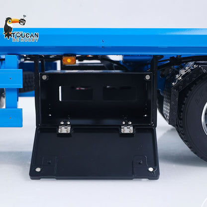 TOUCAN RC HOBBY LESU A0065 1/14 Metal RC Roll Off Trailer with Front Wheel Steerable Light System for Remote Control Tractor Truck Backyard Fun