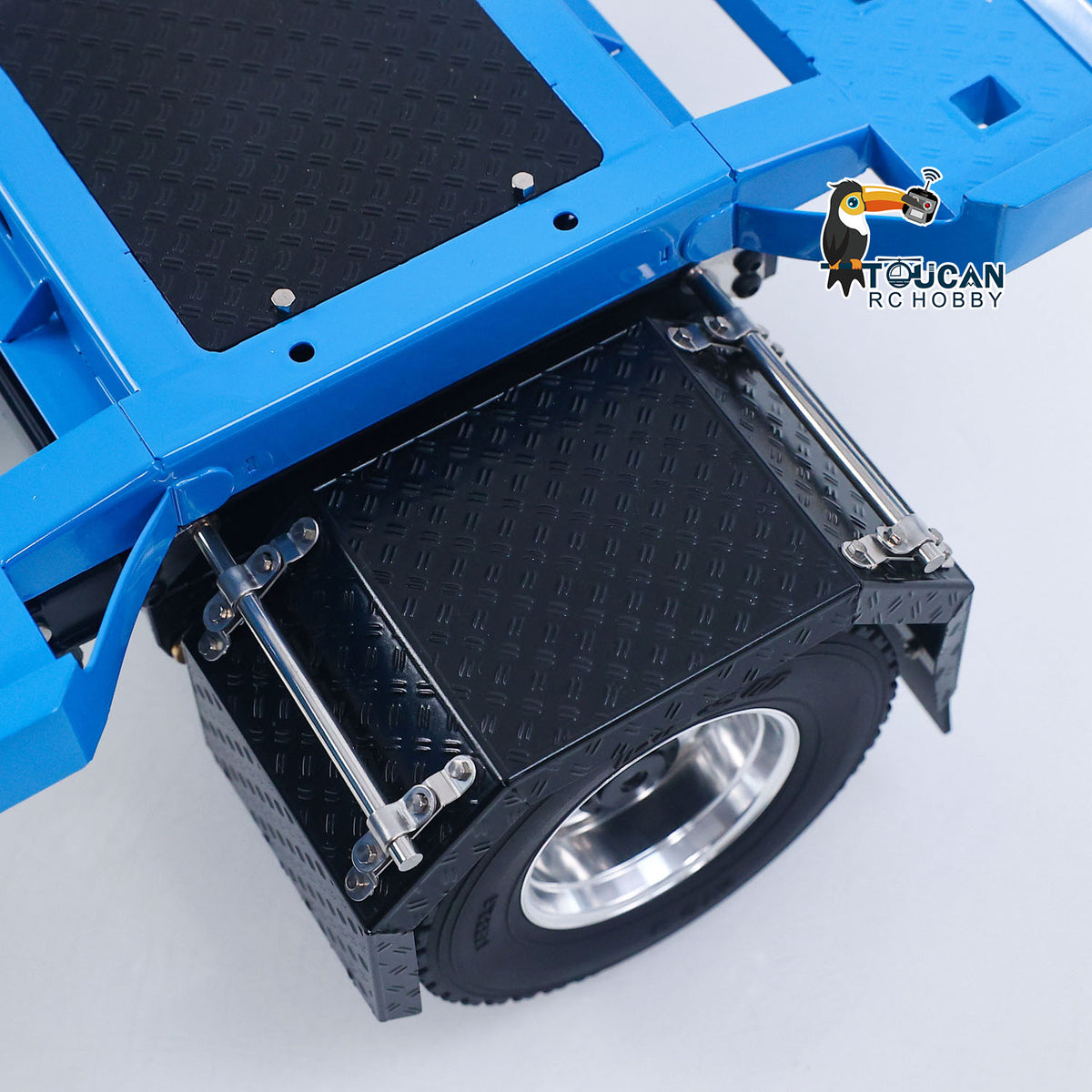 TOUCAN RC HOBBY LESU A0065 1/14 Metal RC Roll Off Trailer with Front Wheel Steerable Light System for Remote Control Tractor Truck Backyard Fun