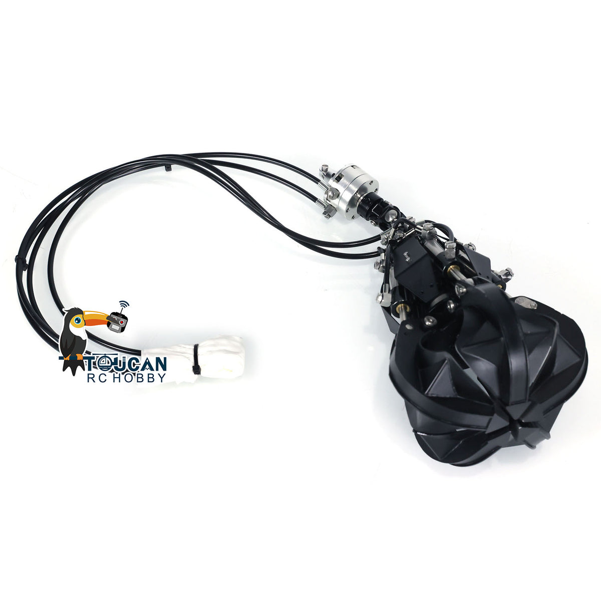 TOUCAN RC HOBBY LESU Metal Orange Peel Grab A0043 with Hydraulic Rotary Cylinder/ Luffing Jib Crane A0044 for 1/14 Crane Truck A0014 RC Dumper Tipper Vehicle DIY for Model Enthusiast