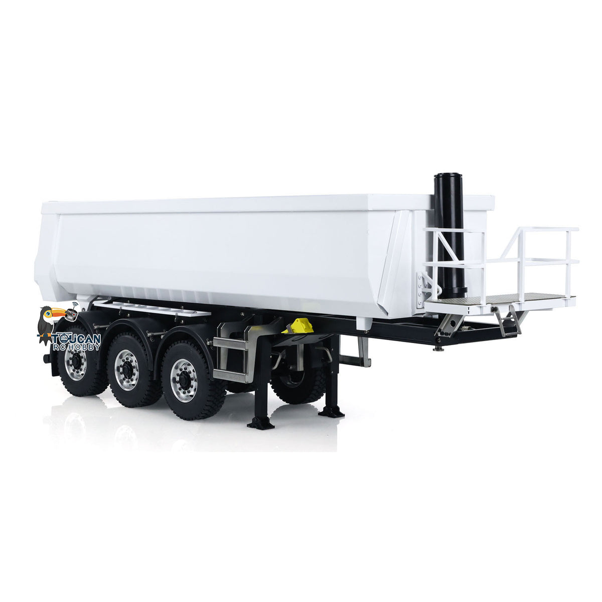 TOUCAN RC HOBBY MODO 1/14 Metal RC Hydraulic Dump Trailer 3 Axles Lift Motor ESC Oil Tank Cylinder Manual Support Leg for Remote Control Tractor Trucks DIY for Adult