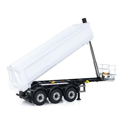 TOUCAN RC HOBBY MODO 1/14 Metal RC Hydraulic Dump Trailer 3 Axles Lift Motor ESC Oil Tank Cylinder Manual Support Leg for Remote Control Tractor Trucks DIY for Adult