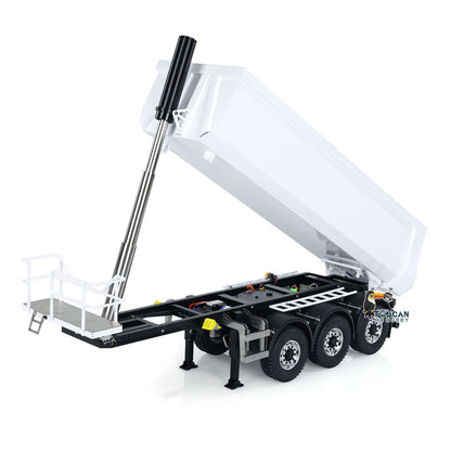TOUCAN RC HOBBY MODO 1/14 Metal RC Hydraulic Dump Trailer 3 Axles Lift Motor ESC Oil Tank Cylinder Manual Support Leg for Remote Control Tractor Trucks DIY for Adult