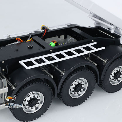 TOUCAN RC HOBBY MODO 1/14 Metal RC Hydraulic Dump Trailer 3 Axles Lift Motor ESC Oil Tank Cylinder Manual Support Leg for Remote Control Tractor Trucks DIY for Adult