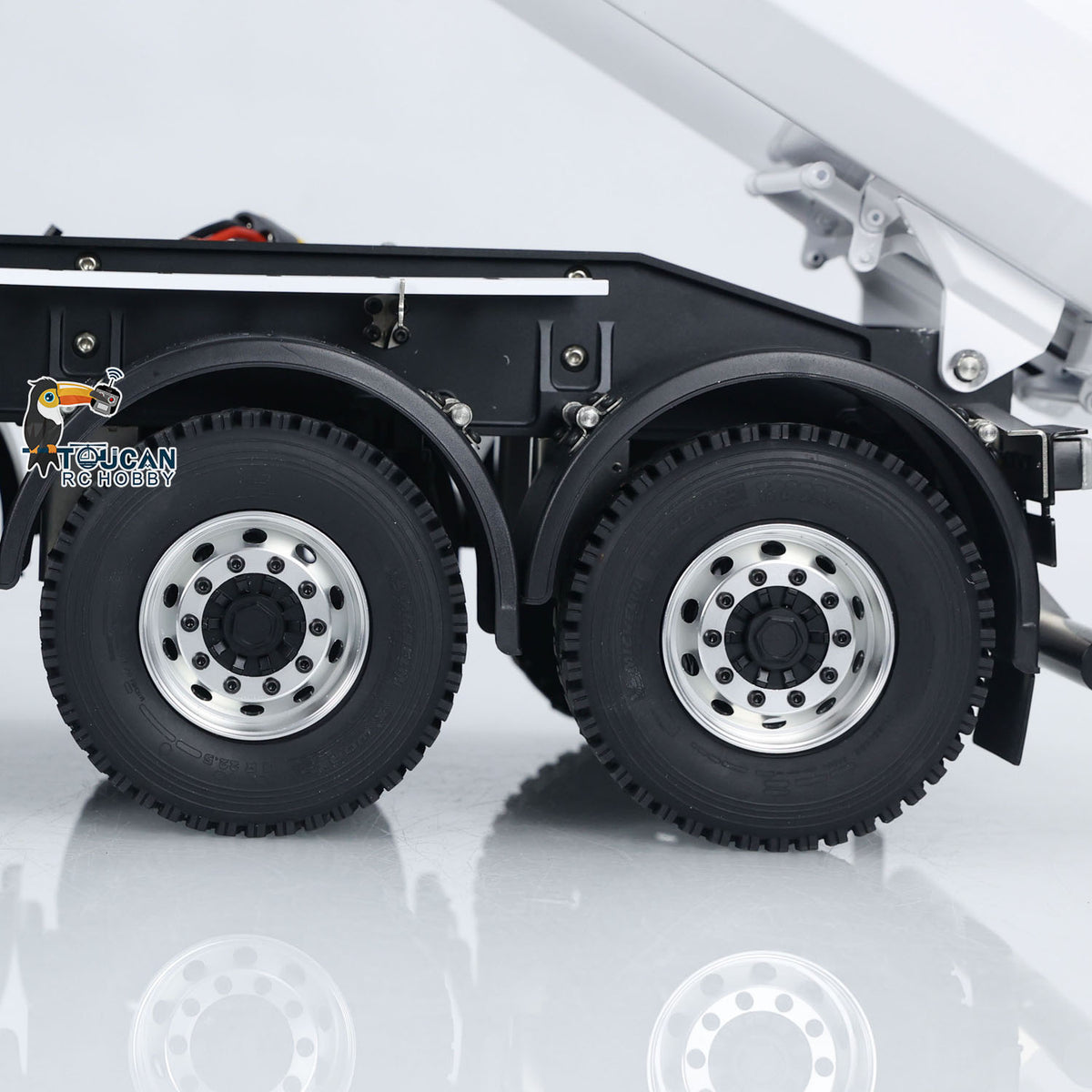 TOUCAN RC HOBBY MODO 1/14 Metal RC Hydraulic Dump Trailer 3 Axles Lift Motor ESC Oil Tank Cylinder Manual Support Leg for Remote Control Tractor Trucks DIY for Adult