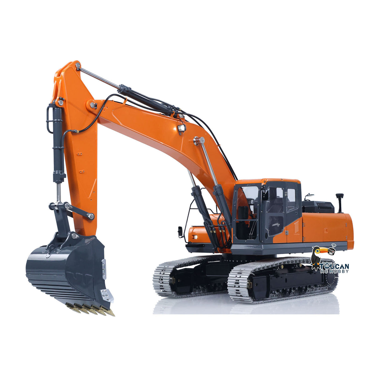 TOUCAN RC HOBBY LESU AOUE DX350LC 1/14 Metal RC Excavator B0013 Hydraulic Remote Control Digger Adjustable Tracks LCD Display Light System