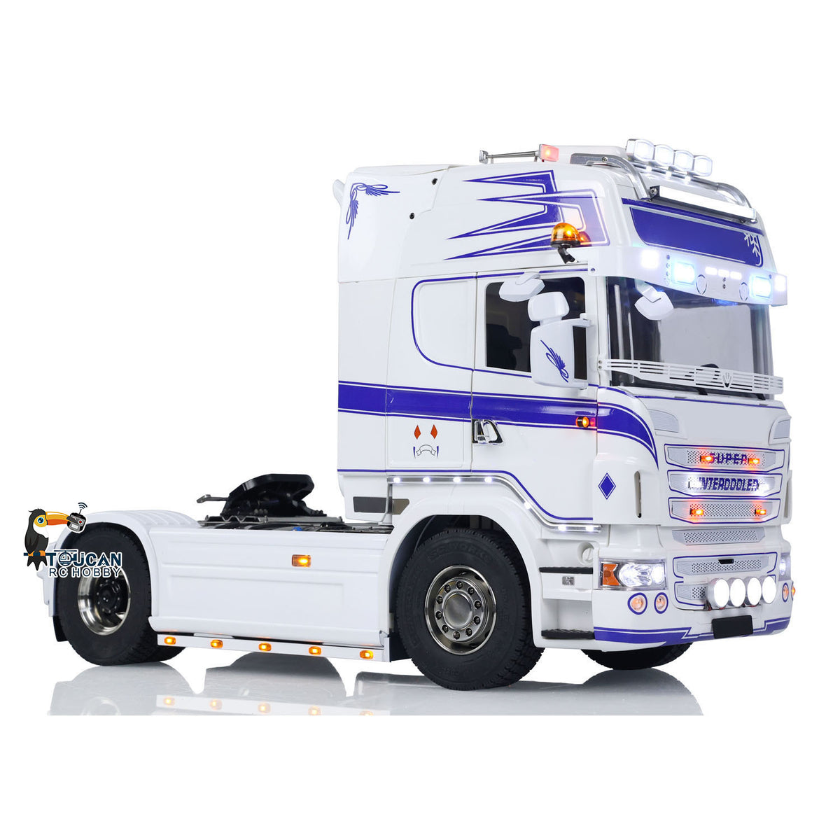 TOUCAN RC HOBBY ScaleClub Customized 1/14 RC Tractor Truck 4x4 RTR Transport Vehicle Metal Chassis R730 With Smoke 3-speed Gearbox Lights Sound ST8 Radio