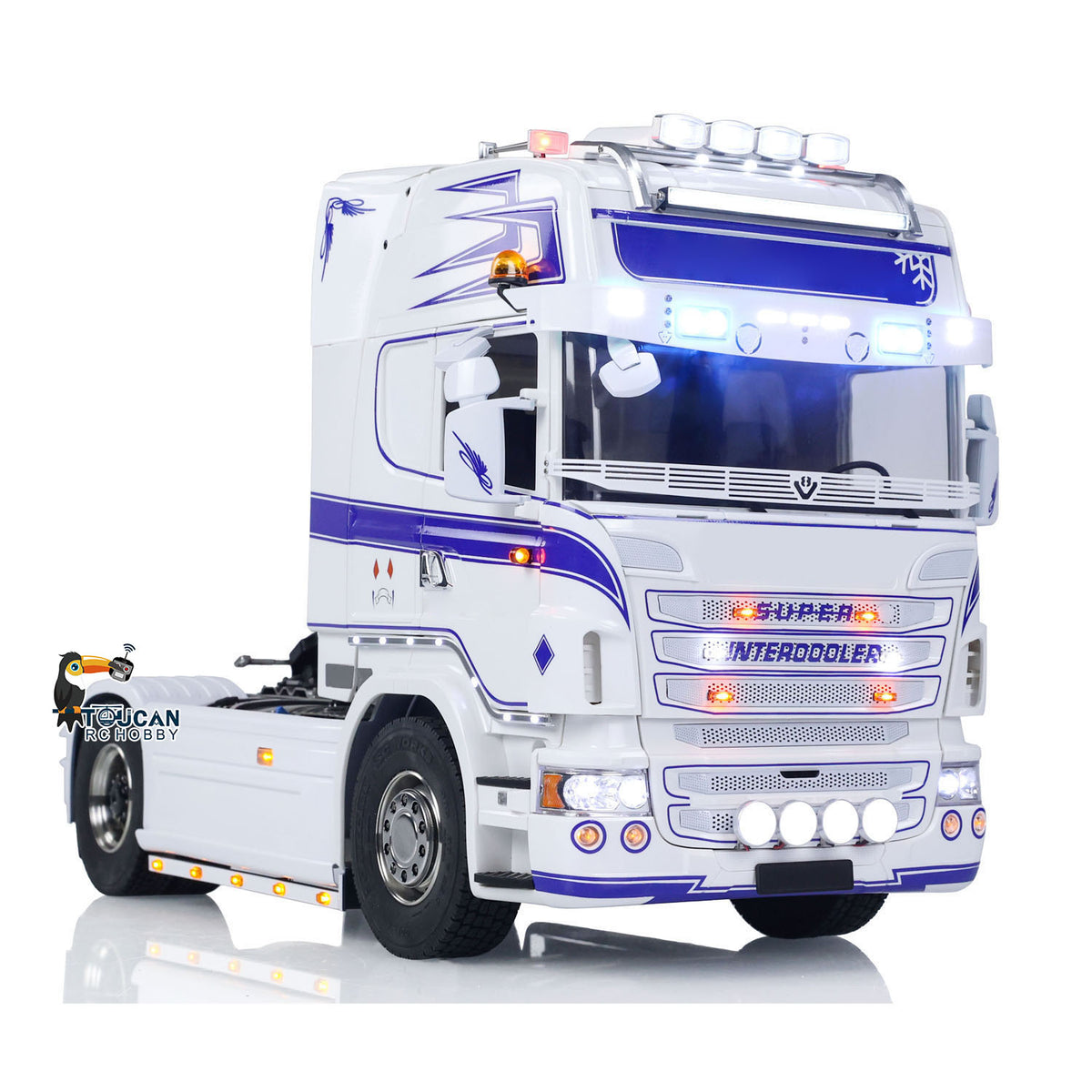 TOUCAN RC HOBBY ScaleClub Customized 1/14 RC Tractor Truck 4x4 RTR Transport Vehicle Metal Chassis R730 With Smoke 3-speed Gearbox Lights Sound ST8 Radio
