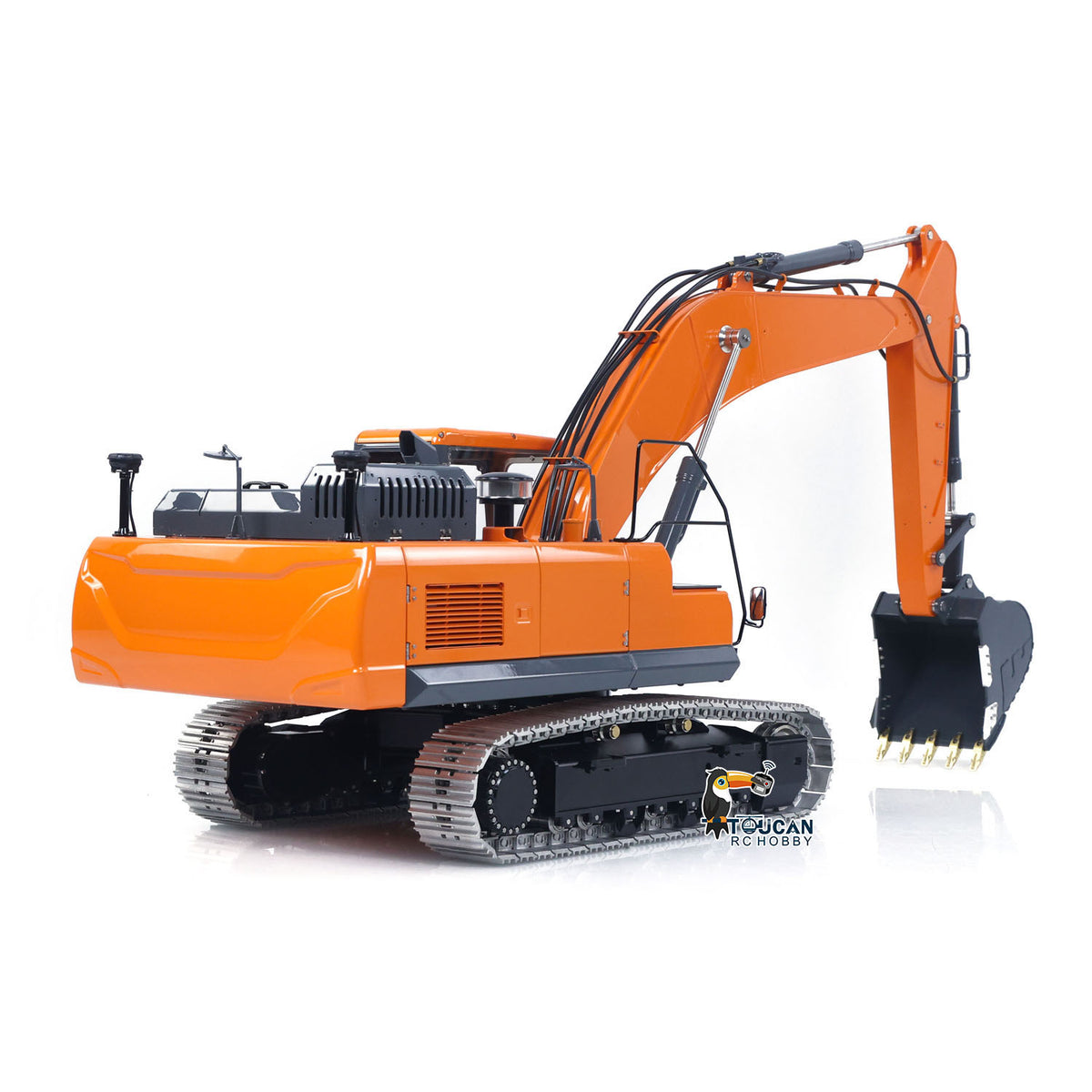 TOUCAN RC HOBBY LESU AOUE DX350LC 1/14 Metal RC Excavator B0013 Hydraulic Remote Control Digger Adjustable Tracks LCD Display Light System