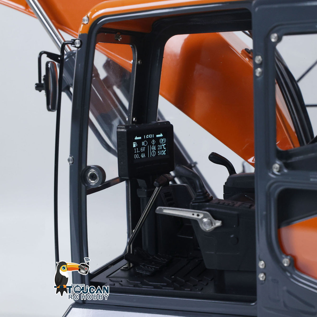 TOUCAN RC HOBBY LESU AOUE DX350LC 1/14 Metal RC Excavator B0013 Hydraulic Remote Control Digger Adjustable Tracks LCD Display Light System