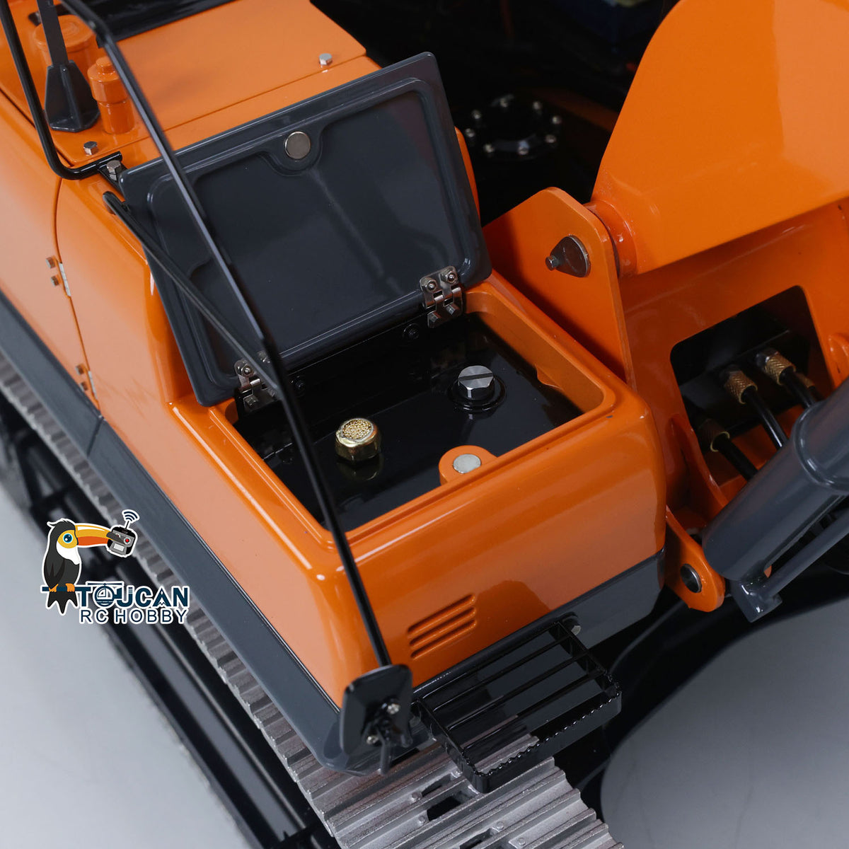 TOUCAN RC HOBBY LESU AOUE DX350LC 1/14 Metal RC Excavator B0013 Hydraulic Remote Control Digger Adjustable Tracks LCD Display Light System