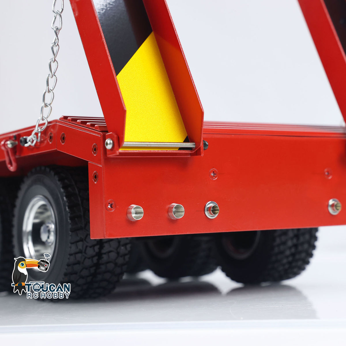 TOUCAN RC HOBBY Metal Semi-trailer 4-Axle Trailer for 1/14 RC Tractor Truck Remote Control Car Hobby Model DIY Accessory Assembled Painted