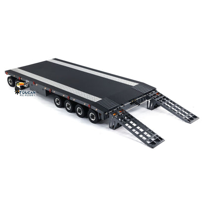 TOUCAN RC HOBBY HHG Model Metal 6 Axles Full Trailer Painted for 1/10 1/8 1/7 RC Car 1/14 1/12 Hydraulic Trucks Remote Construction Vehicles DIY Model