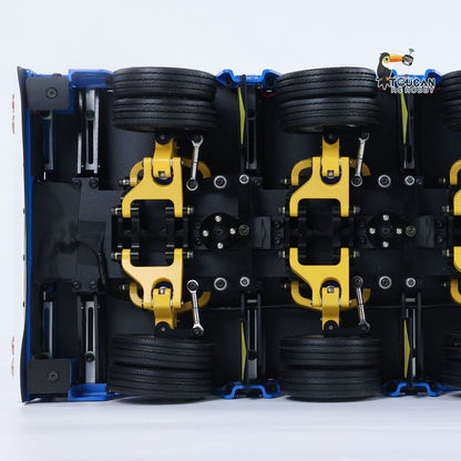 TOUCAN RC HOBBY 1/14 2+5 Axles RC Metal Heavy Trailer Lowboy Trailer For LESU RC Tractor Truck Radio Controlled Lorry Excavator Loader
