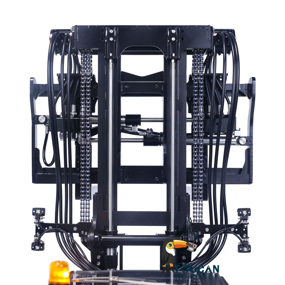 TOUCAN RC HOBBY LESU AOUE LD160S 1/14 Metal Hydraulic RC Forklift FlySky ST8 Remote Controller Towing Hook 6 Ways Reversing Valve Sound Light System Rear Steering Axle