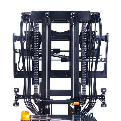 TOUCAN RC HOBBY LESU AOUE LD160S 1/14 Metal Hydraulic RC Forklift FlySky ST8 Remote Controller Towing Hook 6 Ways Reversing Valve Sound Light System Rear Steering Axle