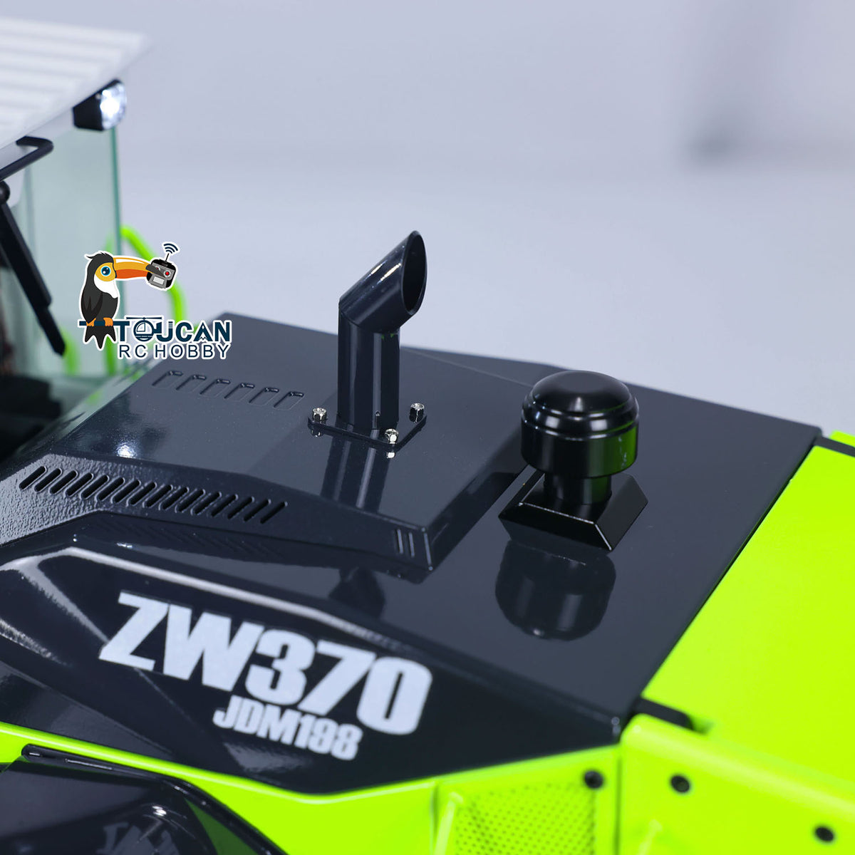 TOUCAN RC HOBBY JDModel 198 ZW370 1/14 Metal RC Hydraulic RTR Loader 2-Speed Transmission ST8 Controller Light Sound Axles Lock Brushless Motor & ESC for Model Collectors