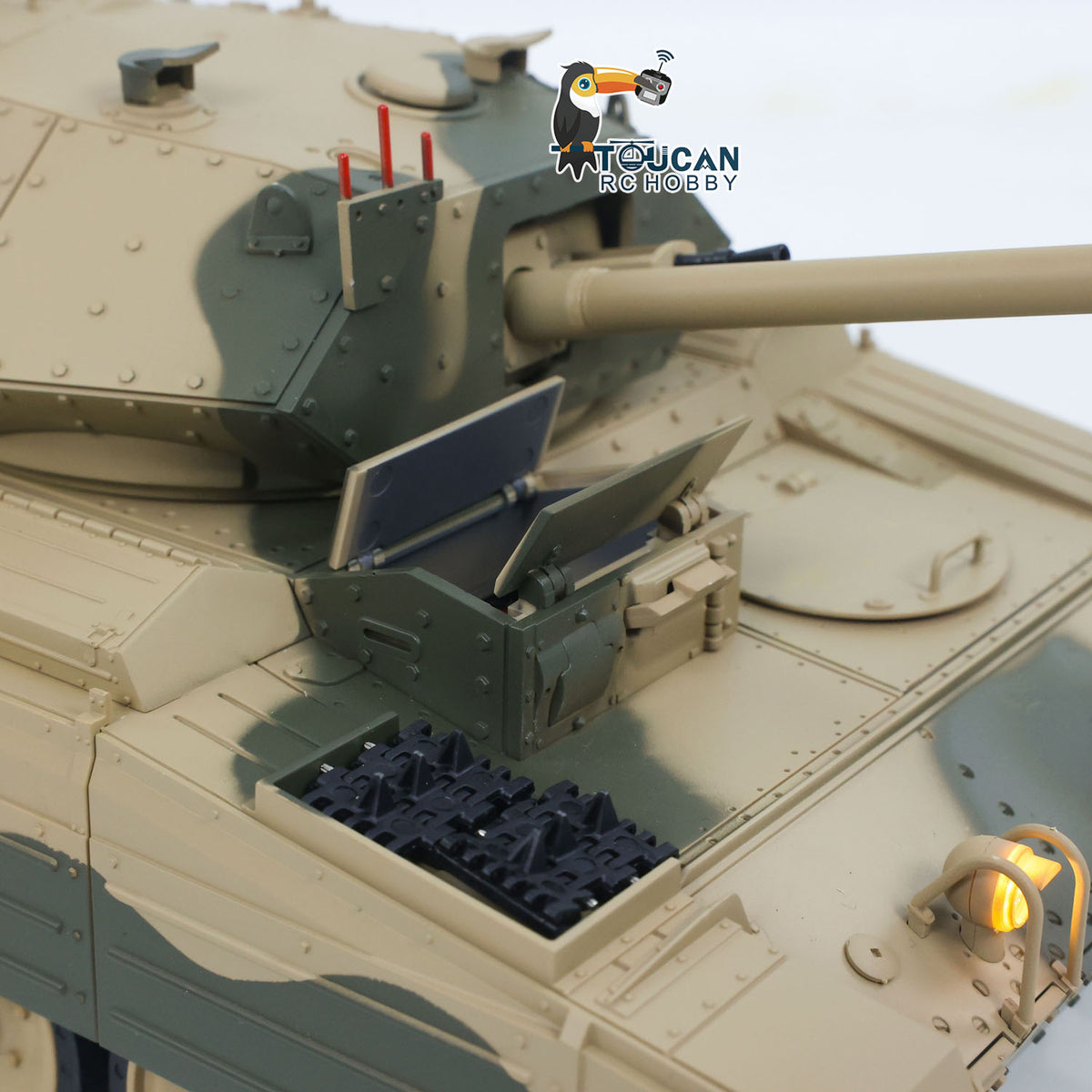 TOUCAN RC HOBBY CoolBank 1/16 Radio Control Tank Crusader MK III 360 Degre Turret Rotation Barrel Recoil Elevation Light Sound Smoke System