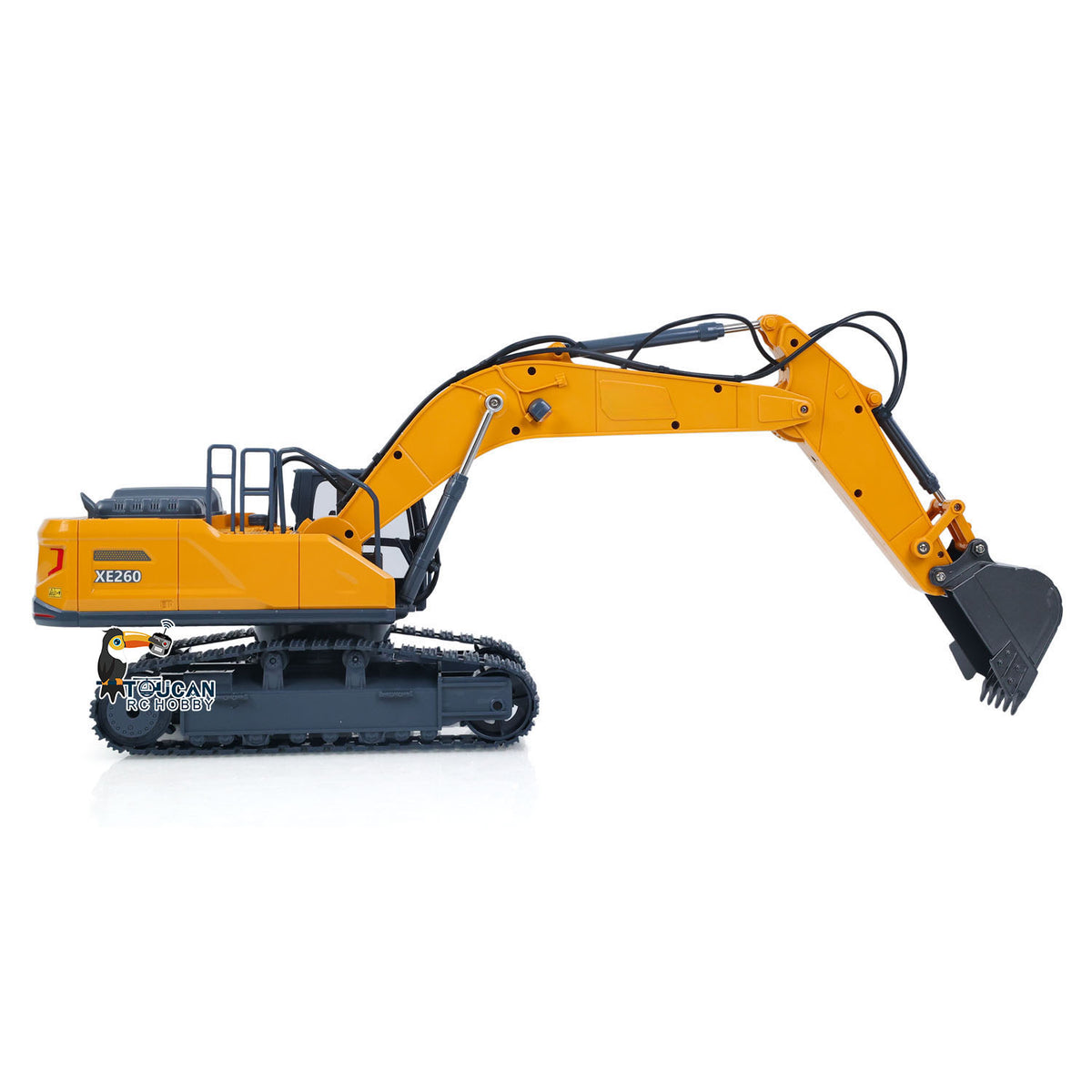 TOUCAN RC HOBBY HUINA 1/18 Electric RC Excavator XE1260 Remote Control Digger RTR 300 Degree Rotation Finished Model Metal Bucket Light Sound