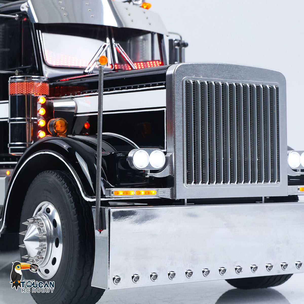 TOUCAN RC HOBBY 56344 Grand Hauler 1/14 8X6 Metal Chassis RC Tractor Truck 3-Speed Liftable Axle Differential Lock Light Sound Smoke