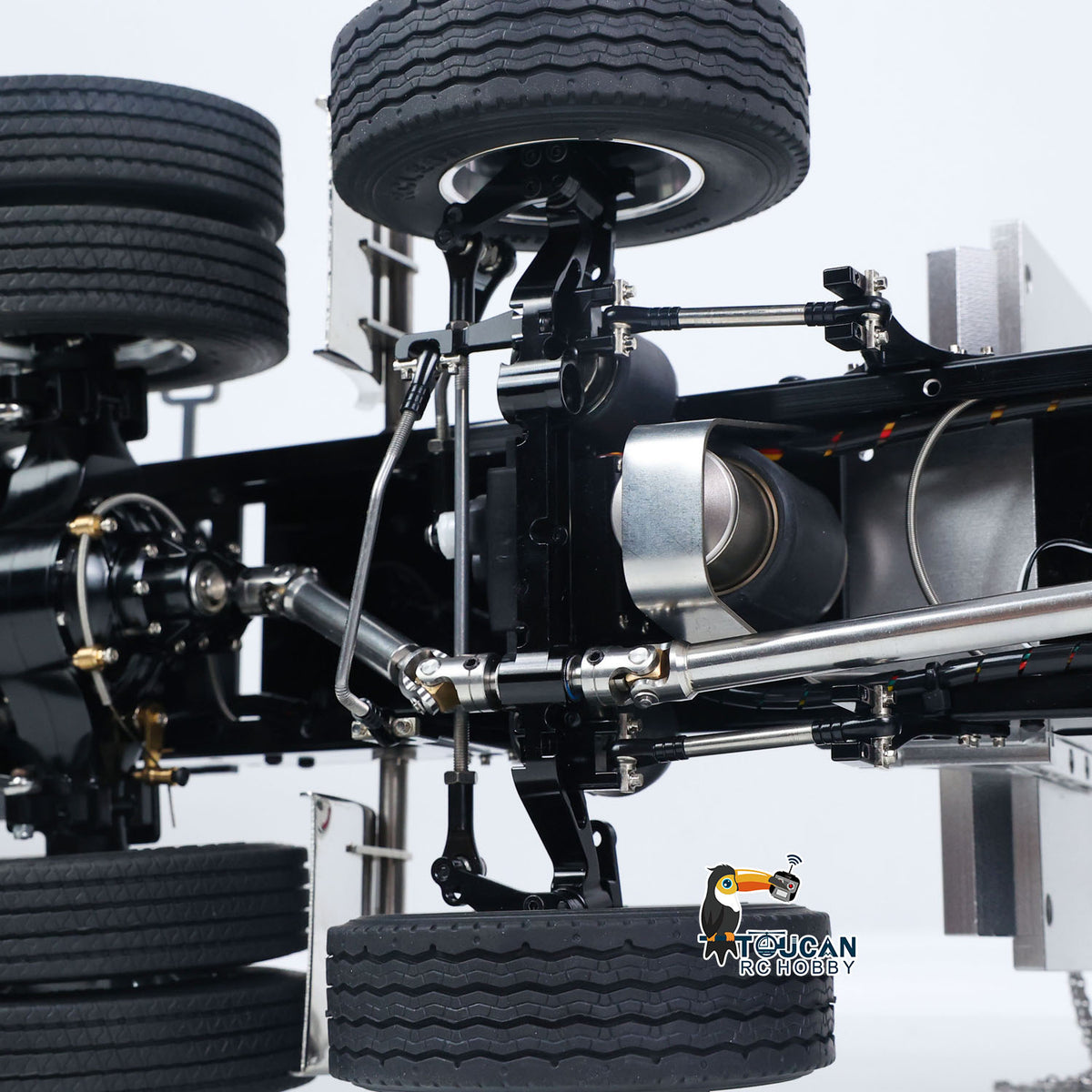 TOUCAN RC HOBBY 56344 Grand Hauler 1/14 8X6 Metal Chassis RC Tractor Truck 3-Speed Liftable Axle Differential Lock Light Sound Smoke