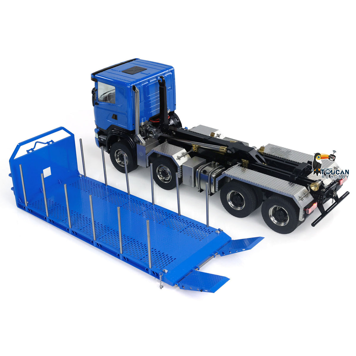 TOUCAN RC HOBBY LXY G88 1/14 Metal 8x8 RC Roll On Off Hydraulic Dump Truck PNP 3 Speed Transmission Differential Lock Axles ST8 Controller Light Sound System for Construction Model Collectors