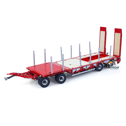 TOUCAN RC HOBBY LESU A0049 1/14 Metal 4-Axle Hydraulic RC Trailer Model with Lifting Tailboard Brushless ESC 2CH Valves for RC Tractor Trucks