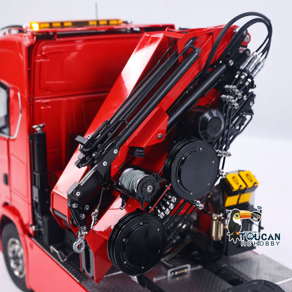 TOUCAN RC HOBBY LXY 1/14 RC Truck Remote Control Tractor Truck 7-way Valves Hydraulic Crane 6x6 RC Lorry Car 3Speed Gearbox Axle Locks Light Sound System