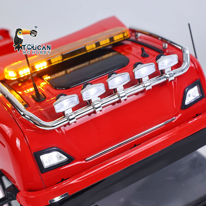 TOUCAN RC HOBBY LXY 1/14 RC Truck Remote Control Tractor Truck 7-way Valves Hydraulic Crane 6x6 RC Lorry Car 3Speed Gearbox Axle Locks Light Sound System