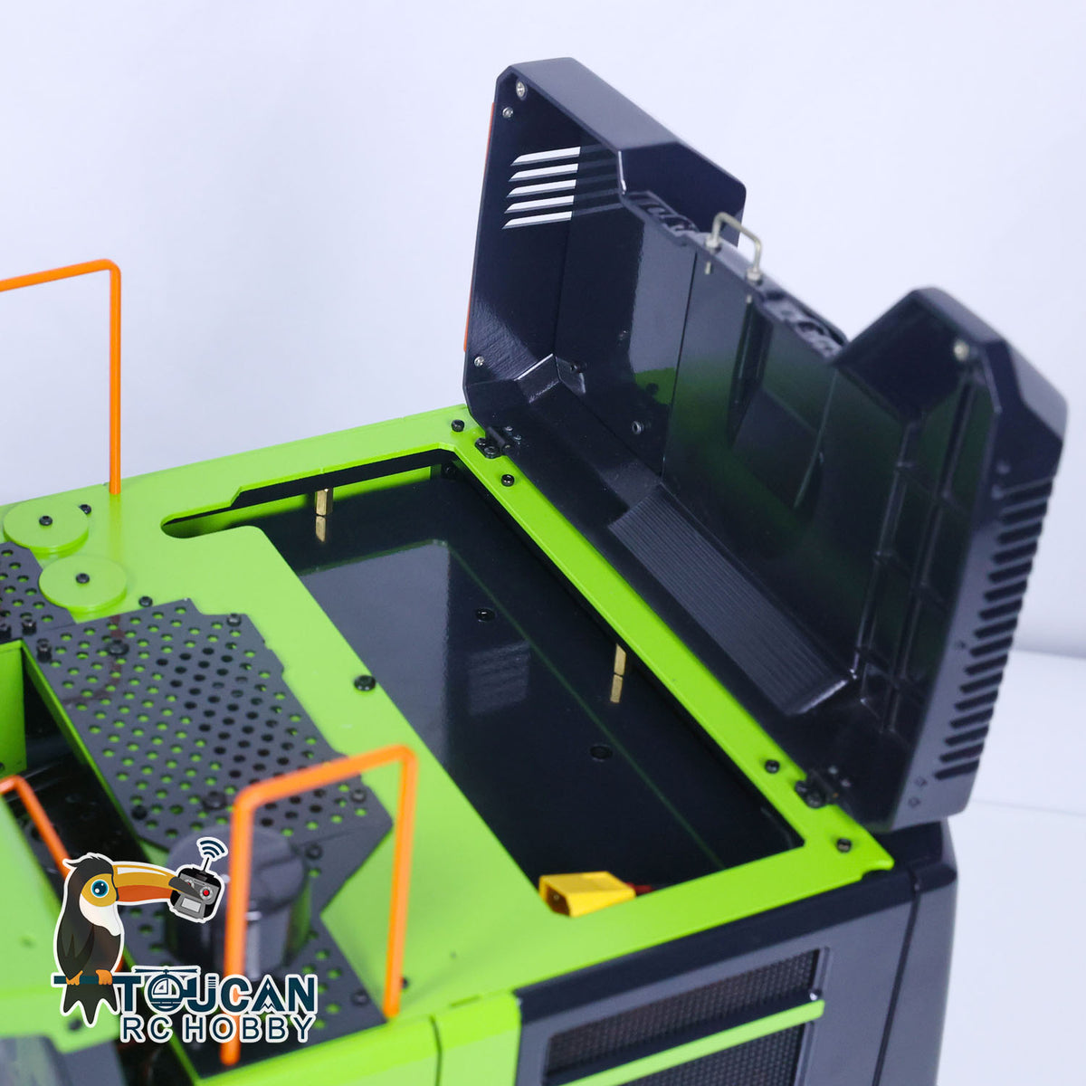 TOUCAN RC HOBBY MTModel EC380 Metal 1/14 3 Arms RC Hydraulic Excavator Tiltable Bucket 8-way Reversing Valve FlySky PL18EV Radio Controller Sound System for Adult