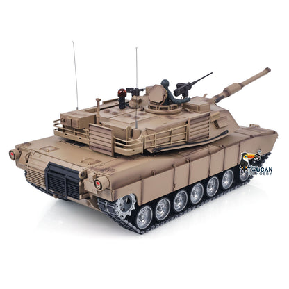 TOUCAN RC HOBBY Heng Long 1/16 RC Main Battle Tank Abrams M1A2 Metal Chassis Wheels Steel Gearbox Turret 360 Rotation Barrel Recoil Elevation Battery