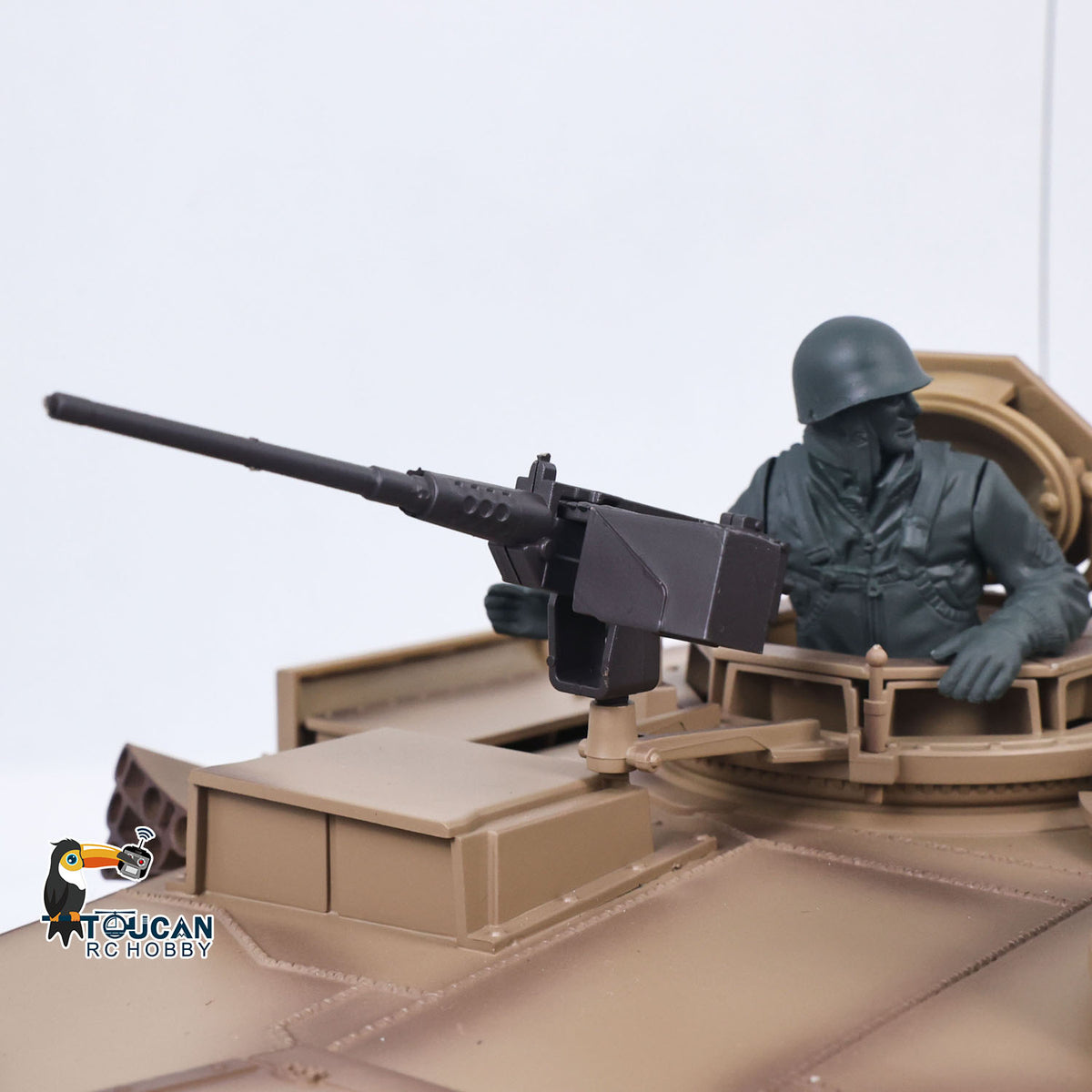 TOUCAN RC HOBBY Heng Long 1/16 RC Main Battle Tank Abrams M1A2 Metal Chassis Wheels Steel Gearbox Turret 360 Rotation Barrel Recoil Elevation Battery