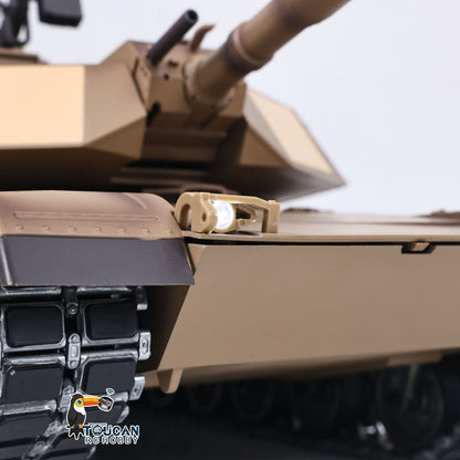 TOUCAN RC HOBBY Heng Long 1/16 RC Main Battle Tank Abrams M1A2 Metal Chassis Wheels Steel Gearbox Turret 360 Rotation Barrel Recoil Elevation Battery