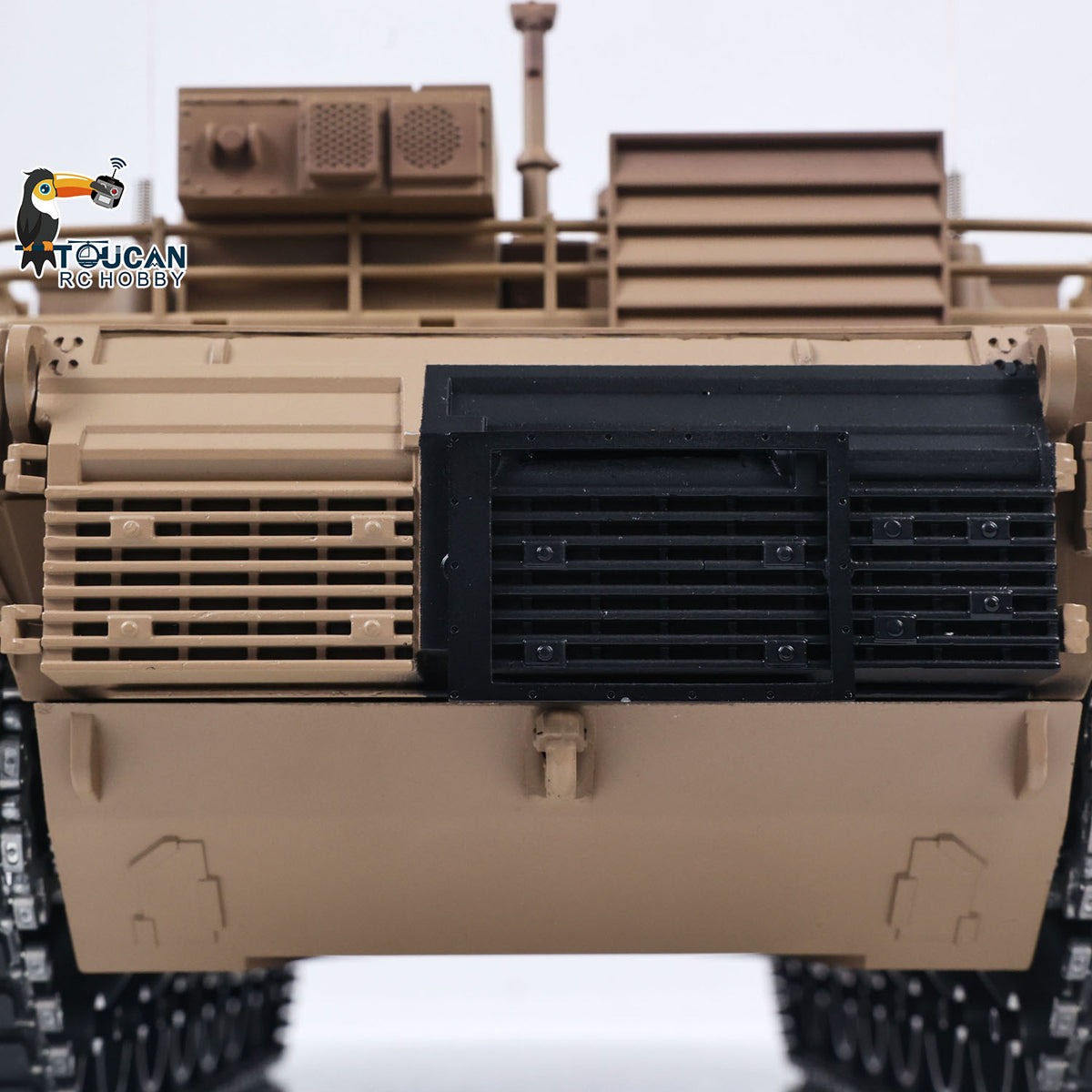 TOUCAN RC HOBBY Heng Long 1/16 RC Main Battle Tank Abrams M1A2 Metal Chassis Wheels Steel Gearbox Turret 360 Rotation Barrel Recoil Elevation Battery