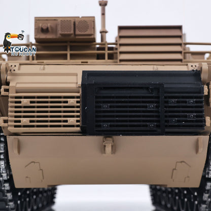 TOUCAN RC HOBBY Heng Long 1/16 RC Main Battle Tank Abrams M1A2 Metal Chassis Wheels Steel Gearbox Turret 360 Rotation Barrel Recoil Elevation Battery