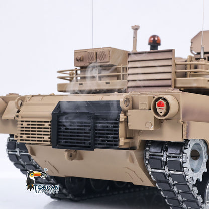 TOUCAN RC HOBBY Heng Long 1/16 RC Main Battle Tank Abrams M1A2 Metal Chassis Wheels Steel Gearbox Turret 360 Rotation Barrel Recoil Elevation Battery