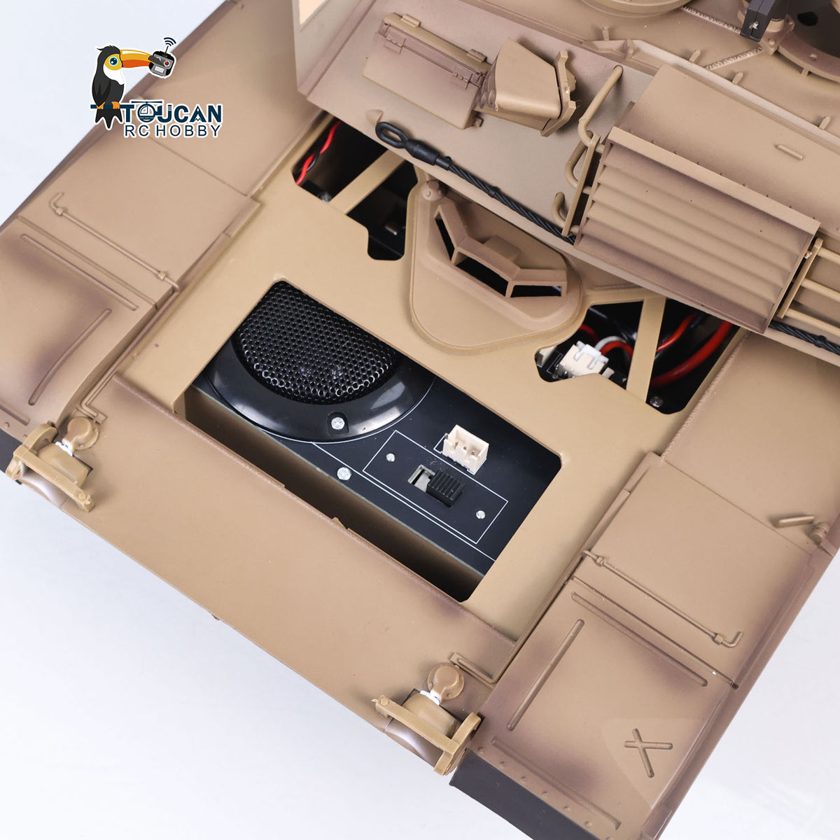 TOUCAN RC HOBBY Heng Long 1/16 RC Main Battle Tank Abrams M1A2 Metal Chassis Wheels Steel Gearbox Turret 360 Rotation Barrel Recoil Elevation Battery