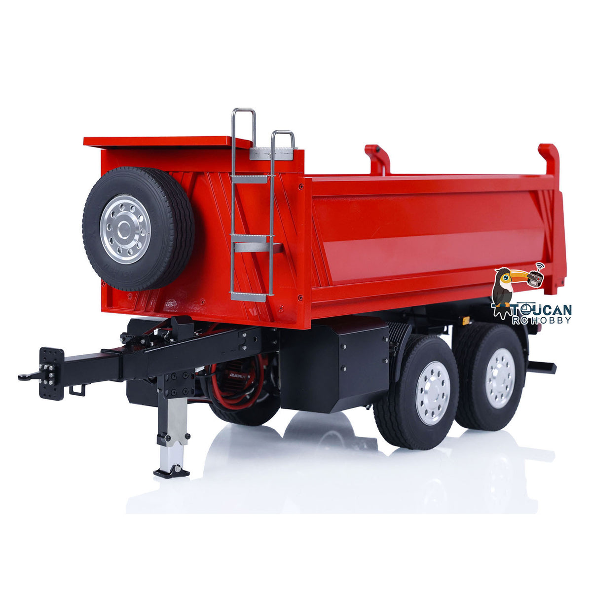 TOUCAN RC HOBBY LESU A0051-C 1/14 Metal Full Dump Trailer 2-Axle Heavy Haul Transport Vehicle Electric Landing Legs LED Lights for RC Tractor Truck DIY Models for Model Enthusiast
