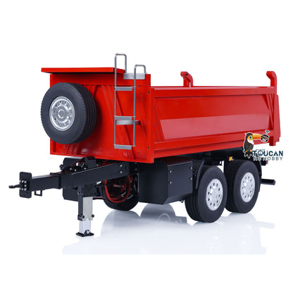 TOUCAN RC HOBBY LESU A0051-C 1/14 Metal Full Dump Trailer 2-Axle Heavy Haul Transport Vehicle Electric Landing Legs LED Lights for RC Tractor Truck DIY Models for Model Enthusiast