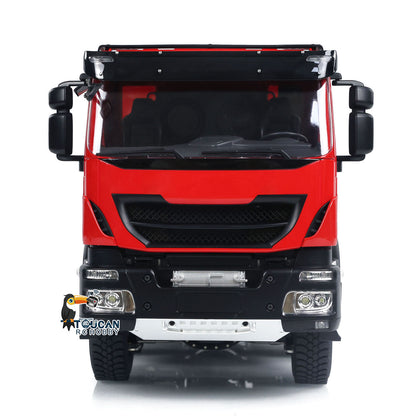 TOUCAN RC HOBBY MODO 1/14 8x8 Metal Hydraulic RC Dump Truck Remote Control Tipper Car Sound Lights Assembled Painted Model ESC Motor Servo