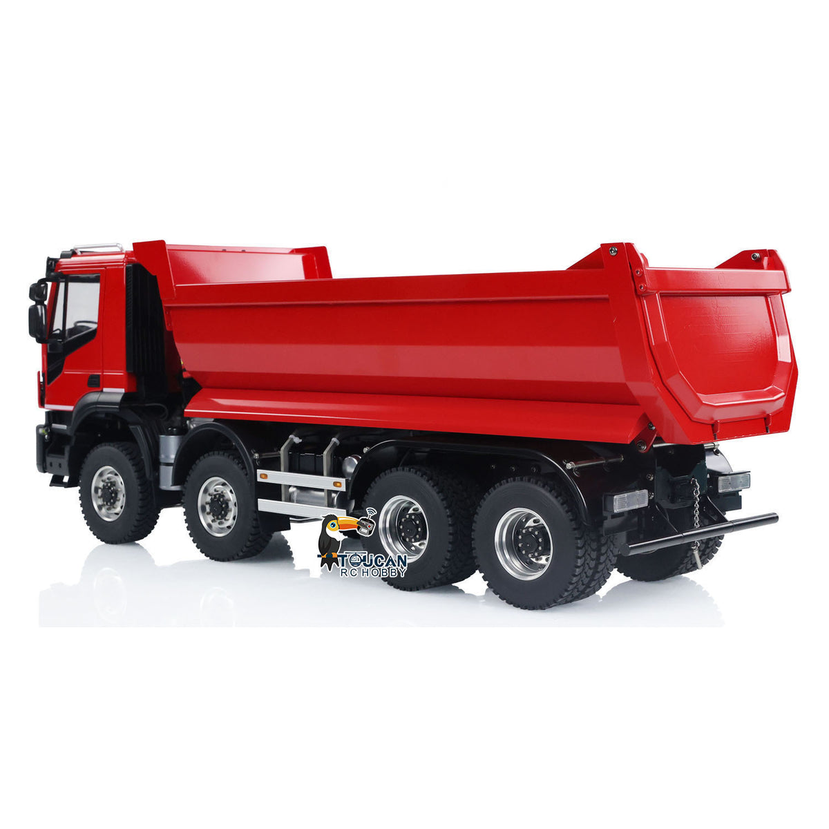 TOUCAN RC HOBBY MODO 1/14 8x8 Metal Hydraulic RC Dump Truck Remote Control Tipper Car Sound Lights Assembled Painted Model ESC Motor Servo