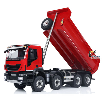 TOUCAN RC HOBBY MODO 1/14 8x8 Metal Hydraulic RC Dump Truck Remote Control Tipper Car Sound Lights Assembled Painted Model ESC Motor Servo