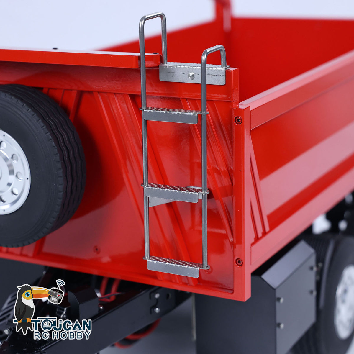 TOUCAN RC HOBBY LESU A0051-C 1/14 Metal Full Dump Trailer 2-Axle Heavy Haul Transport Vehicle Electric Landing Legs LED Lights for RC Tractor Truck DIY Models for Model Enthusiast