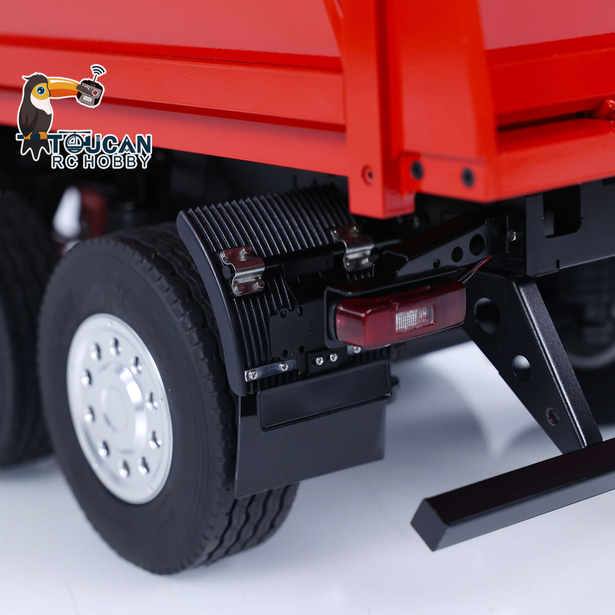 TOUCAN RC HOBBY LESU A0051-C 1/14 Metal Full Dump Trailer 2-Axle Heavy Haul Transport Vehicle Electric Landing Legs LED Lights for RC Tractor Truck DIY Models for Model Enthusiast